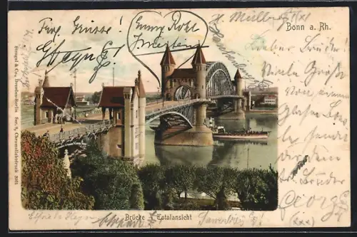 AK Bonn a. Rh., Brücke, Totalansicht