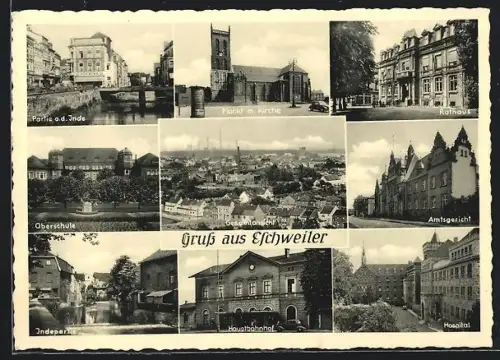 AK Eschweiler, Amtsgericht, Rathaus, Hauptbahnhof