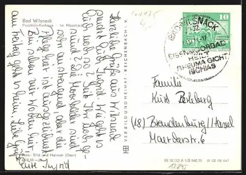 AK Bad Wilsnack, Puschkin-Kurhaus, Moorbad