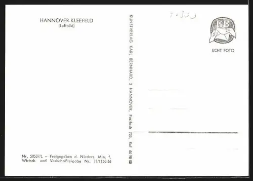 AK Hannover-Kleefeld, Luftbild des Stadtteils