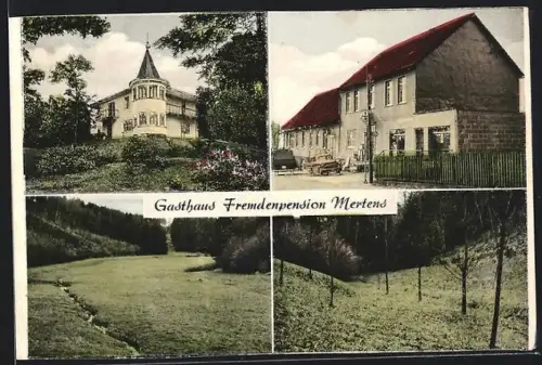 AK Halscheid b. Rosbach, Gasthaus Fremdenpension Mertens, Landschaftsansichten