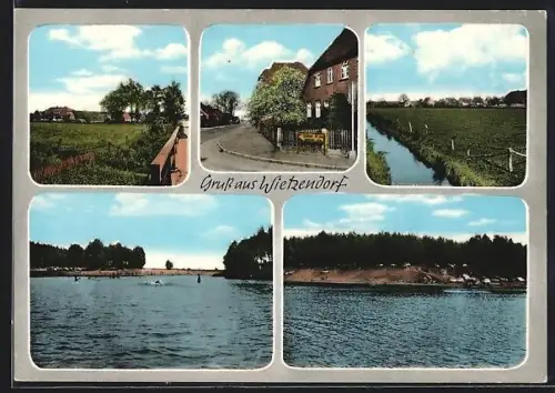 AK Wietzendorf, Verschiedene Ortsansichten, Landschaft, Strasse, Badesee