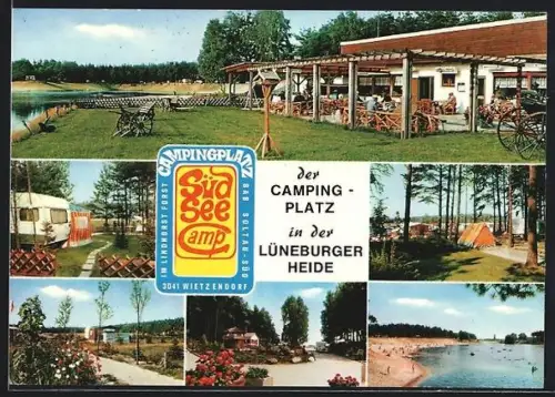 AK Wietzendorf /Soltau, Campingplatz Südsee-Camp, Restaurant, Zeltplatz