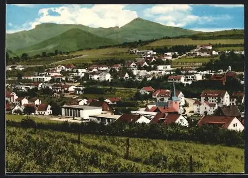 AK Wachtberg /Niederbachem, Ortsansicht mit Kirche und Siebengebirge