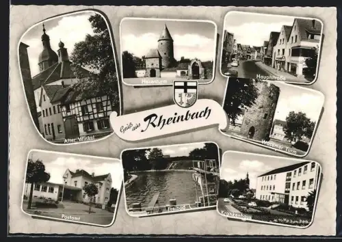 AK Rheinbach, Hexenturm, Hauptstrasse, Freibad