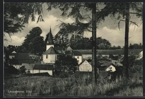 AK Schmidtheim /Eifel, Ortsansicht mit Pfarrkirche