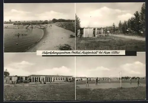 AK Aken /Elbe, Naherholungszentrum, Freibad Akazienteich