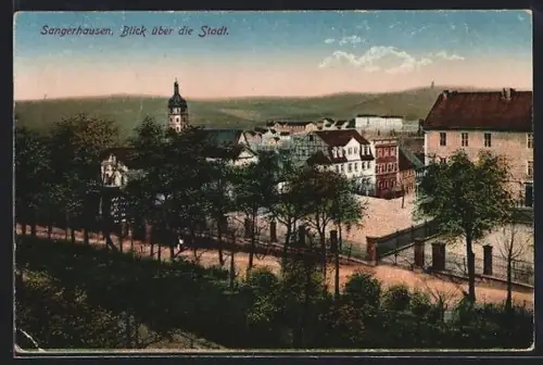 AK Sangerhausen, Blick über die Stadt und Umgebung