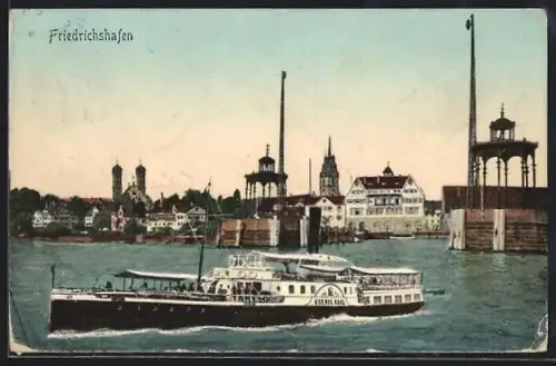 AK Friedrichshafen, Dampfer König Karl auf dem Bodensee