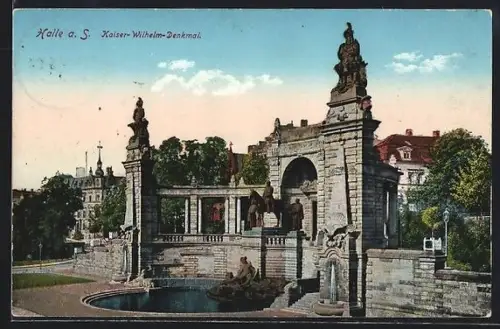 AK Halle a. S., Kaiser Wilhelm-Denkmal