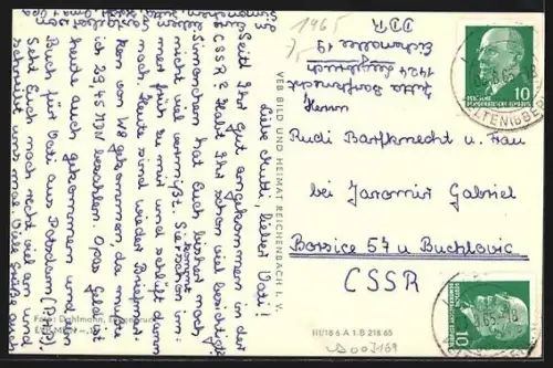 AK Leegebruch, Eichenallee, Pestalozzischule, OdF-Denkmal, Landambulatorium