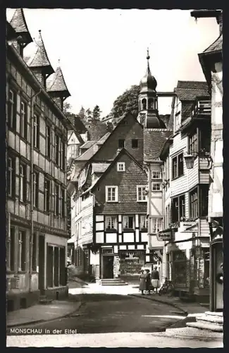 AK Monschau in der Eifel, Geschäft Weiss mit Strassenpartie