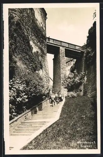 AK Meersburg a. B., Burgweg mit Brücke