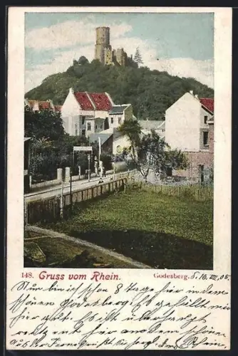 AK Bad Godesberg, Teilansicht mit Burg