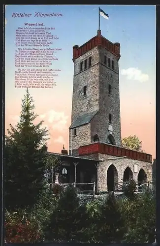 AK Rinteln, Blick auf den Klippenturm, Weserlied