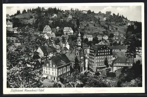 AK Monschau /Eifel, Ortsansicht mit Kirche