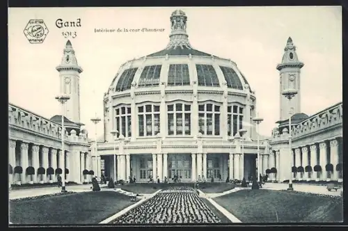 AK Gand, Exposition Internationale et Universelle 1913, Intèrieur de la cour d`honneur