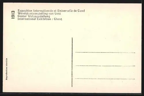AK Gand, Exposition Internationale et Universelle 1913, Intèrieur de la cour d`honneur