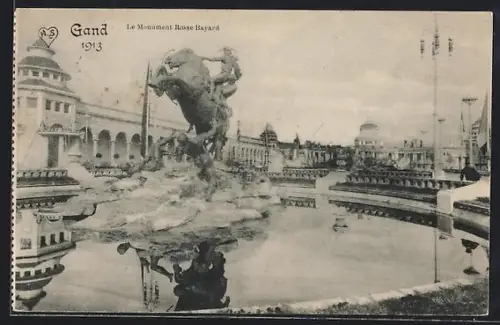 AK Gand, Exposition Universelle 1913, Le Monument Rosse Bayard