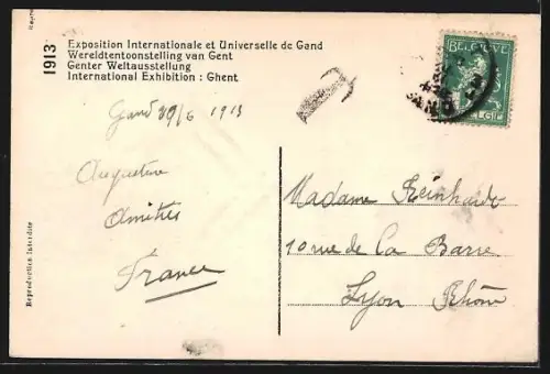 AK Gand, Exposition Universelle 1913, La Galerie des Machines