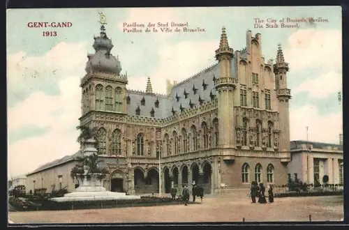 AK Gent, Welt-Ausstellung 1913, Pavillon der Stadt Brüssel
