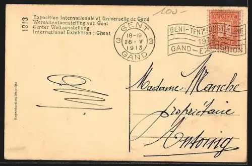 AK Gand, Exposition Universelle 1913, Le Dome de l`entrée principale