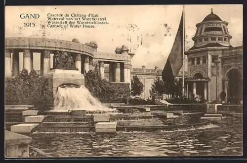 AK Gand, Exposition Universelle 1913, Cascade du Chateau d`Eau