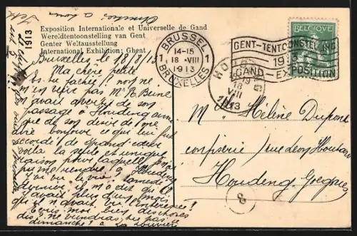 AK Gand, Exposition Universelle 1913, Cascade du Chateau d`Eau