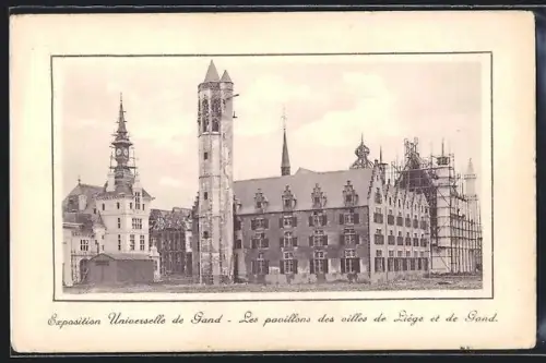 AK Gand, Exposition Universelle 1913, Les pavillons des villes de Liége et de Gand