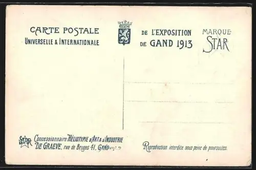 AK Gand, Exposition Universelle 1913, Les pavillons des villes de Liége et de Gand