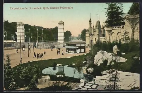 AK Bruxelles, Exposition 1910, Entree Principale