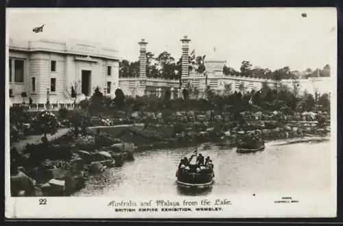 AK London, Wembley, British Empire Exhibition, Australia and Malaya from the Lake