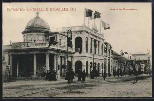 AK Bruxelles, Exposition Universelle 1910, Avenue des Concessions