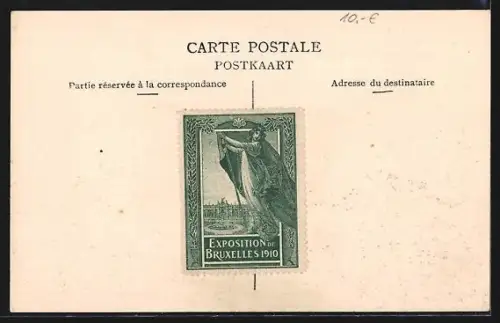 AK Bruxelles, Exposition Universelle 1910, Le Bassin du Jardin Francais et Pavillon Néerlandais