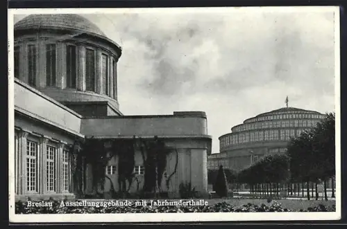 AK Breslau, Ausstellungsgebäude mit Jahrhunderthalle