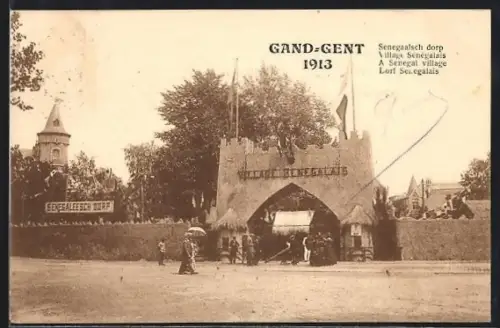 AK Gand, Exposition 1913, Village Sénégalais