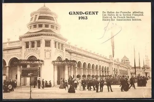 AK Gand, Exposition 1913, Les Halles de la Section Francaise