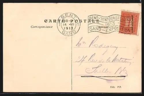 AK Gand, Exposition 1913, Les Halles de la Section Francaise