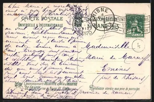 AK Gand, Exposition Universelle 1913, La Palais des Fetes et de l`Horticulture