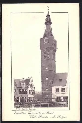 AK Gand, Exposition Universelle 1913, Vieille Flandre, Le Beffroi