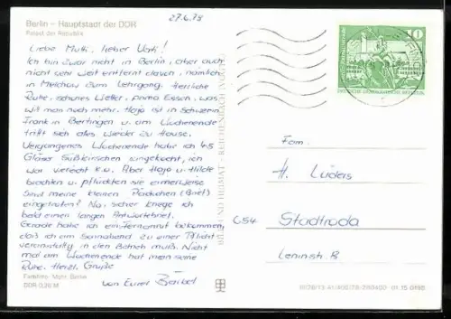 AK Berlin, Palast der Republik, Passanten