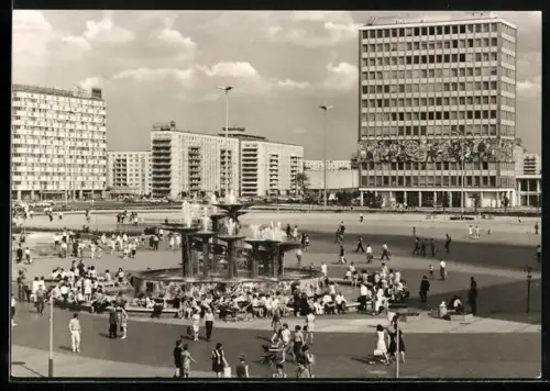 AK Berlin, Alexanderplatz mit Springbrunnen