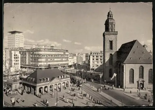 AK Frankfurt a. M., Hauptwache mit Katharinenkirche