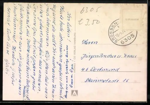 AK Giessen, Zentrum mit Autos, Ingenieurschule, Blick auf die Stadt