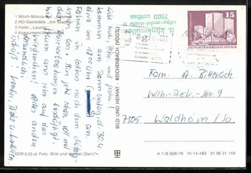 AK Cottbus, HO-Gaststätte Am Stadttor, Hotel Lausitz, Konsument-Warenhaus