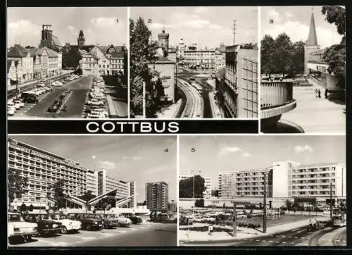 AK Cottbus, HO-Gaststätte Am Stadttor, Hotel Lausitz, Altmarkt