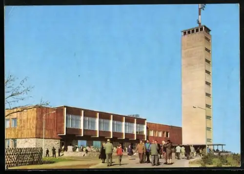 AK Oberwiesenthal, HOG Fichtelberghaus mit Aussichtsturm