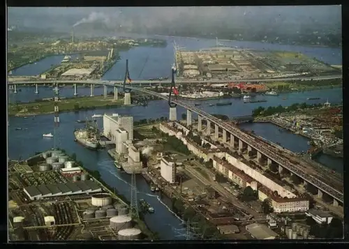 AK Hamburg, Blick auf die Köhlbrandbrücke