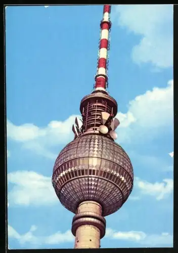 AK Berlin, Blick auf die Kugel des Fernseh- und UKW-Turmes der Deutschen Post