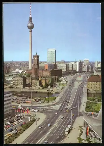 AK Berlin, Blick auf das Stadtzentrum mit Fernsehturm